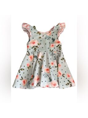 🇨🇦 Precious Treasures Charming Floral‎ Kids Dress in Pink and Green